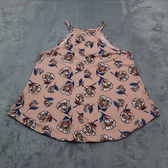 Top Fashion New York Shirt Womens M Pink Sleeveless Floral Print Loose Top - Picture 12 of 13